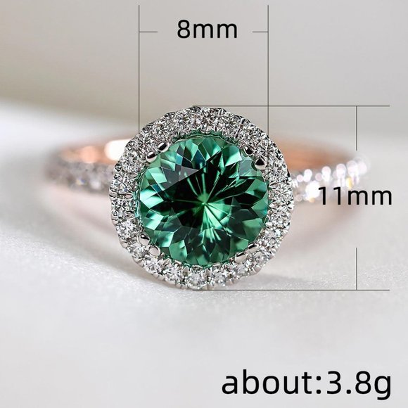 ✨ Noble Vintage Pure Green Zircon Beautiful Luxury Rings for Women, PD420 - Picture 6 of 6